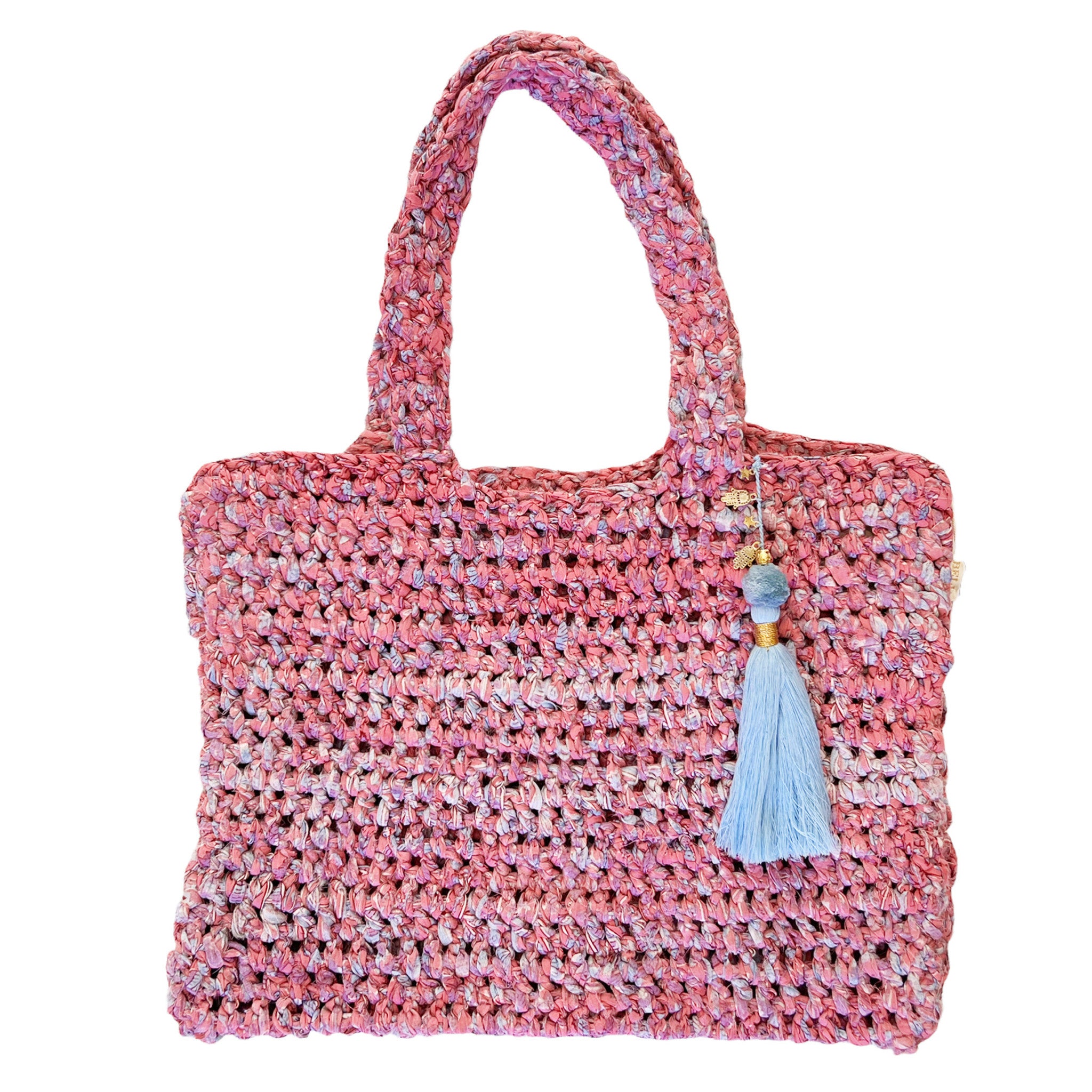 Crochet Bag Pink Purple Floral R23