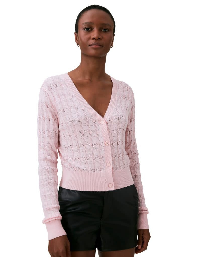 Wispr Pointelle Penny V Cardi Rose Petal Su24