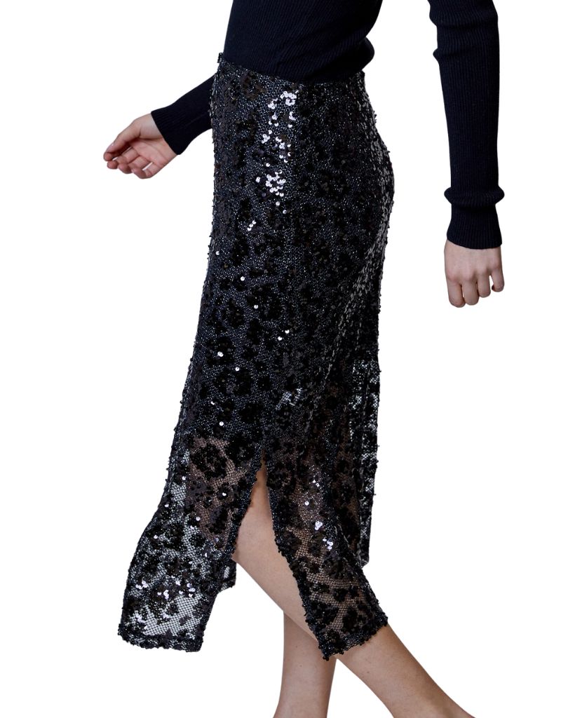 Sequin Skirt Black