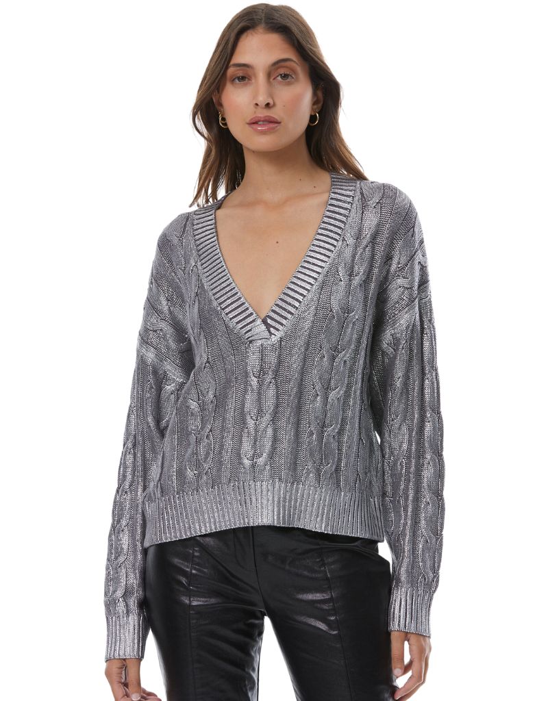 Ellery Cable Sweater Coal H23