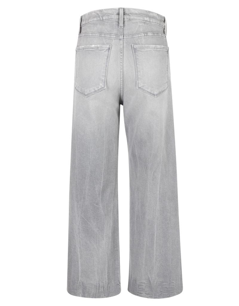 Vincent Wide Straight Leg Raw Hem Hidden Grey Logan Wash