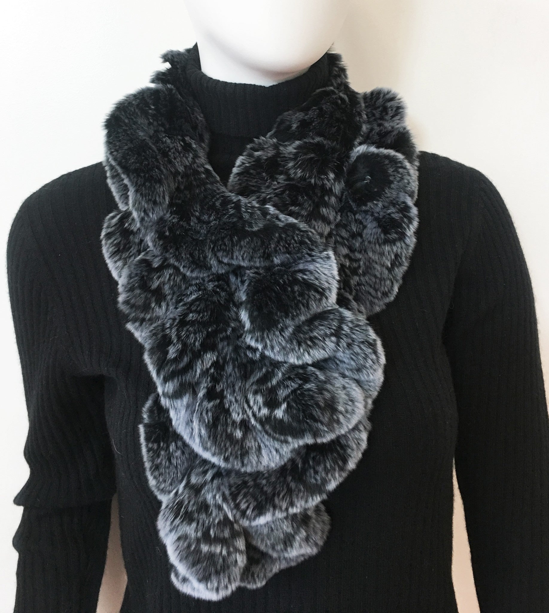 Linda Richrds Rex Ruffle Scarf in indigo