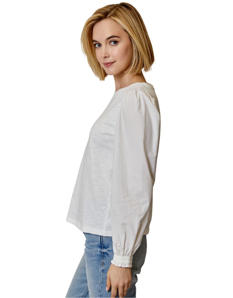 Combo Long Sleeve Top White