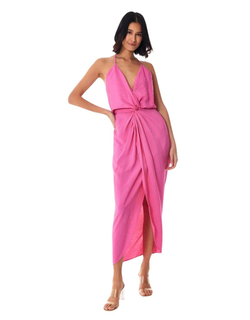 Siren Slip Dress Textured Rayon Pink Flash Su24