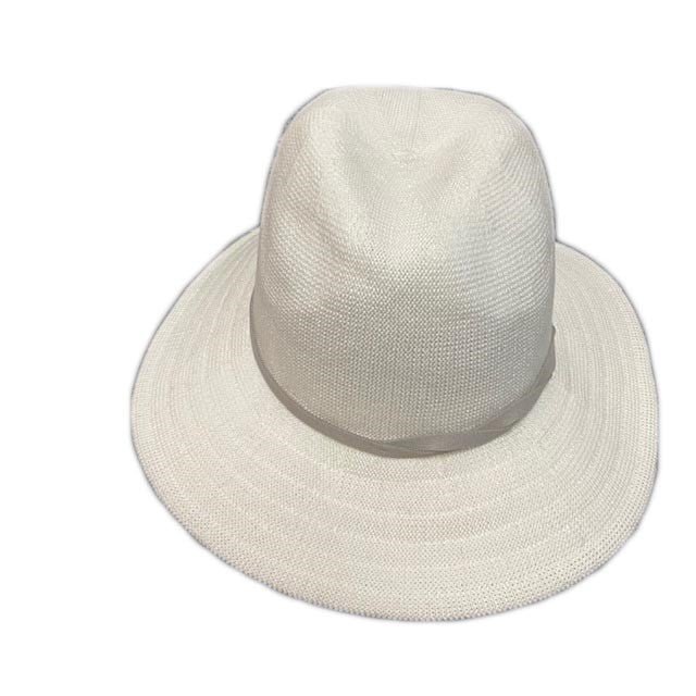 Fedora hat with twist suede band 20S-0277 White