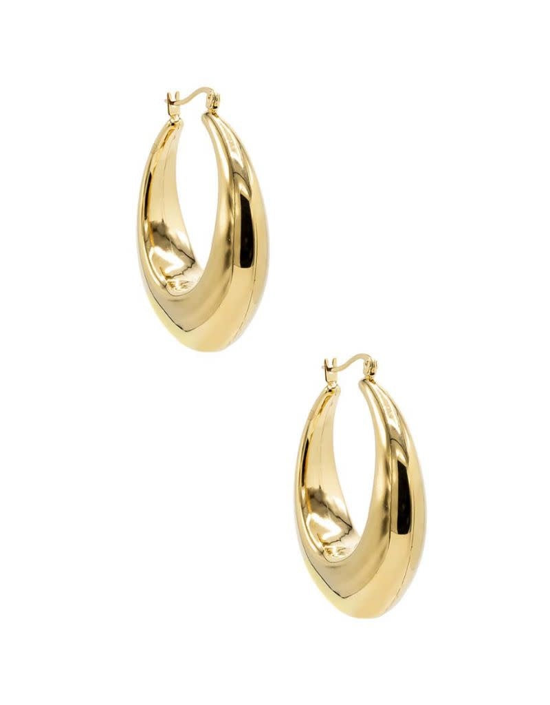 E78439GLD-45MM-230 Solid Large Graduated Hoop Earring Gold