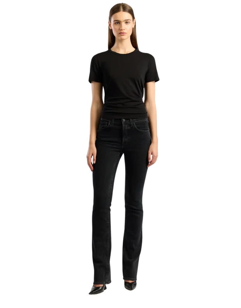 Cotton Citizen Standard Tee Jet Black with black jeans full body image