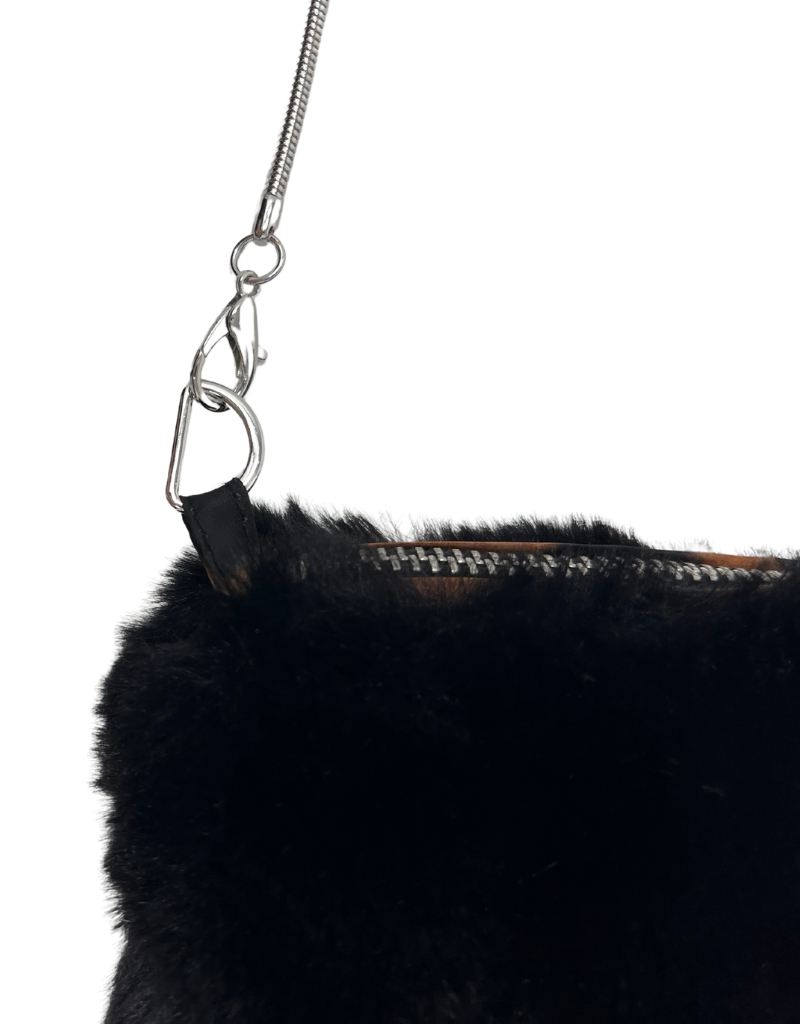 Doxy Small Faux Fur Shoulder Bag Black