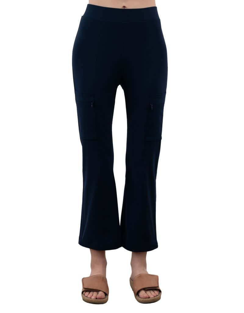 Vista Tech Stretch Flare Leggings with Utility Zip Pocket Black