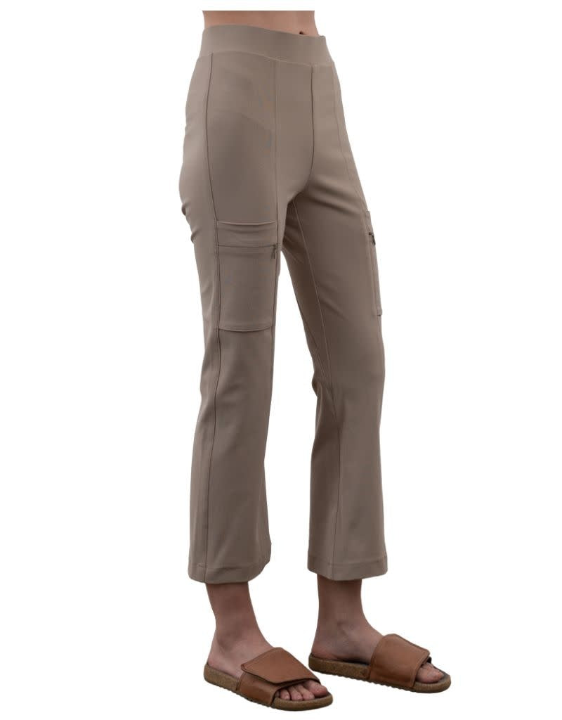 Vista Tech Stretch Flare Leggings with Utility Zip Pocket Desert