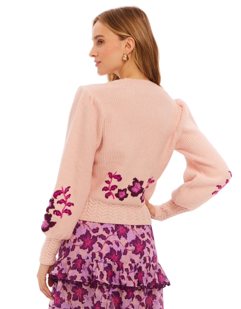 Allison Piper Cardigan in light pink back view