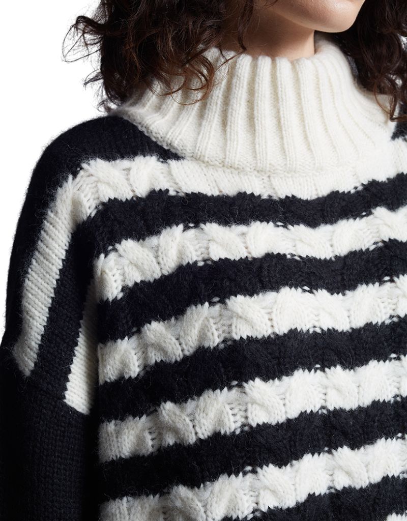 Maeve Sweater Ivory Black Combo