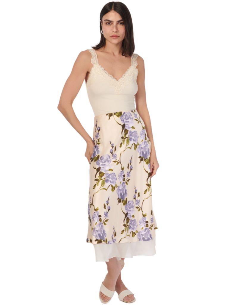 Genoa Skirt Moonflower Watercolor