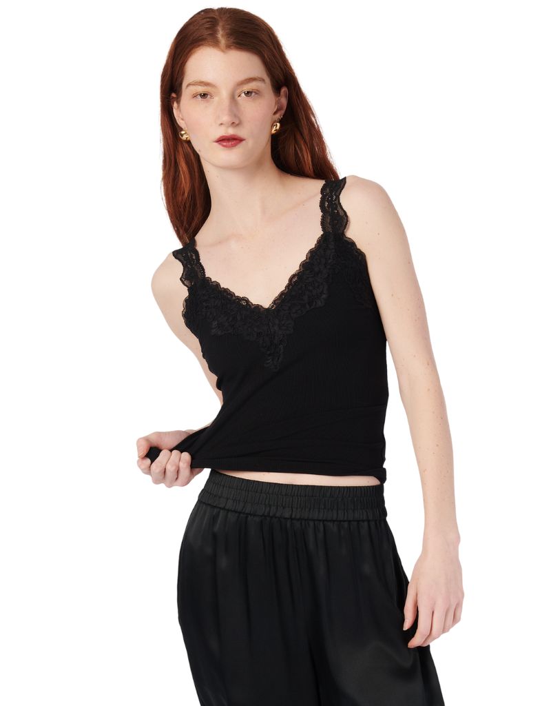 Lani Rib Knit Tank Black