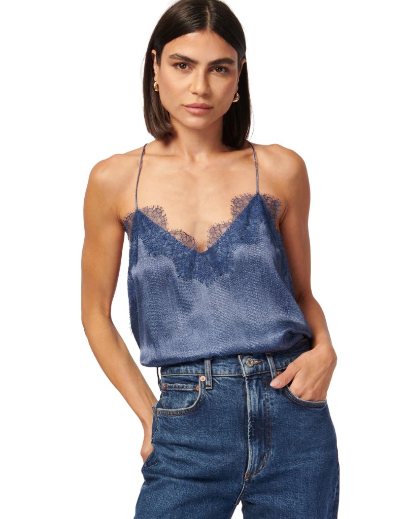 Racer Charmeuse Cami Raw Denim S24