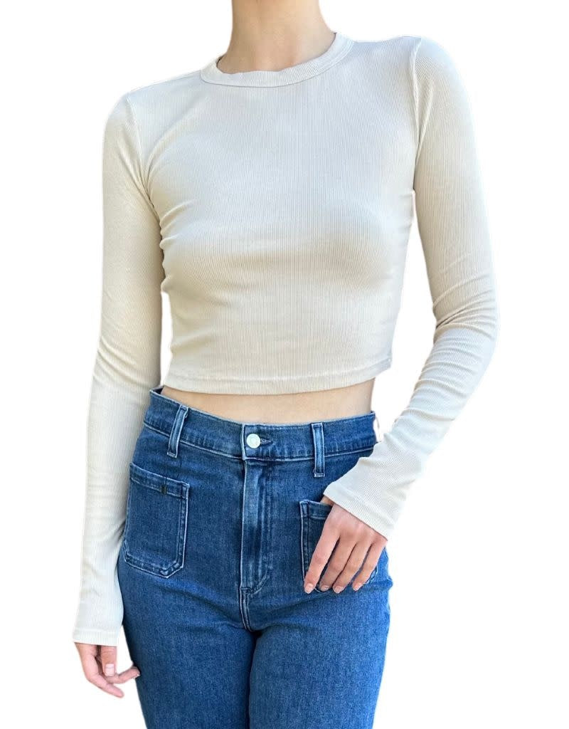 Verona Crop Shirt Oatmeal F23