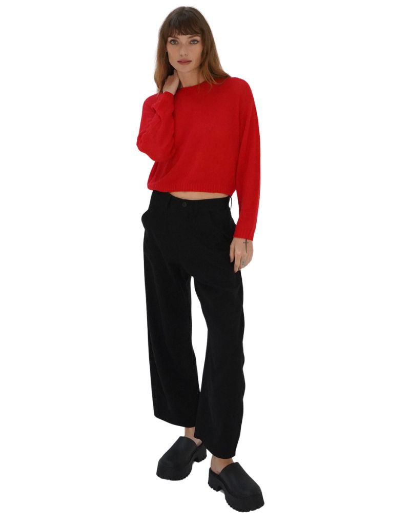 La Costa Semi Sheer Sweater Bright Red