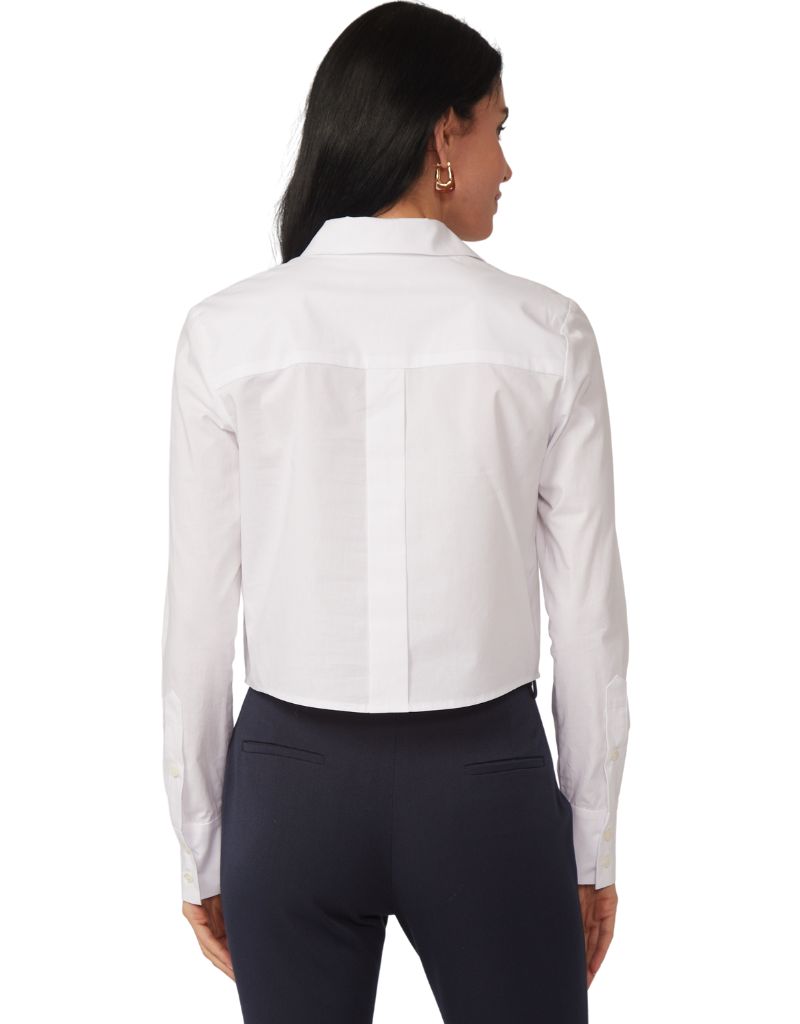 Madilyn Blouse White Cotton Stretch Poplin