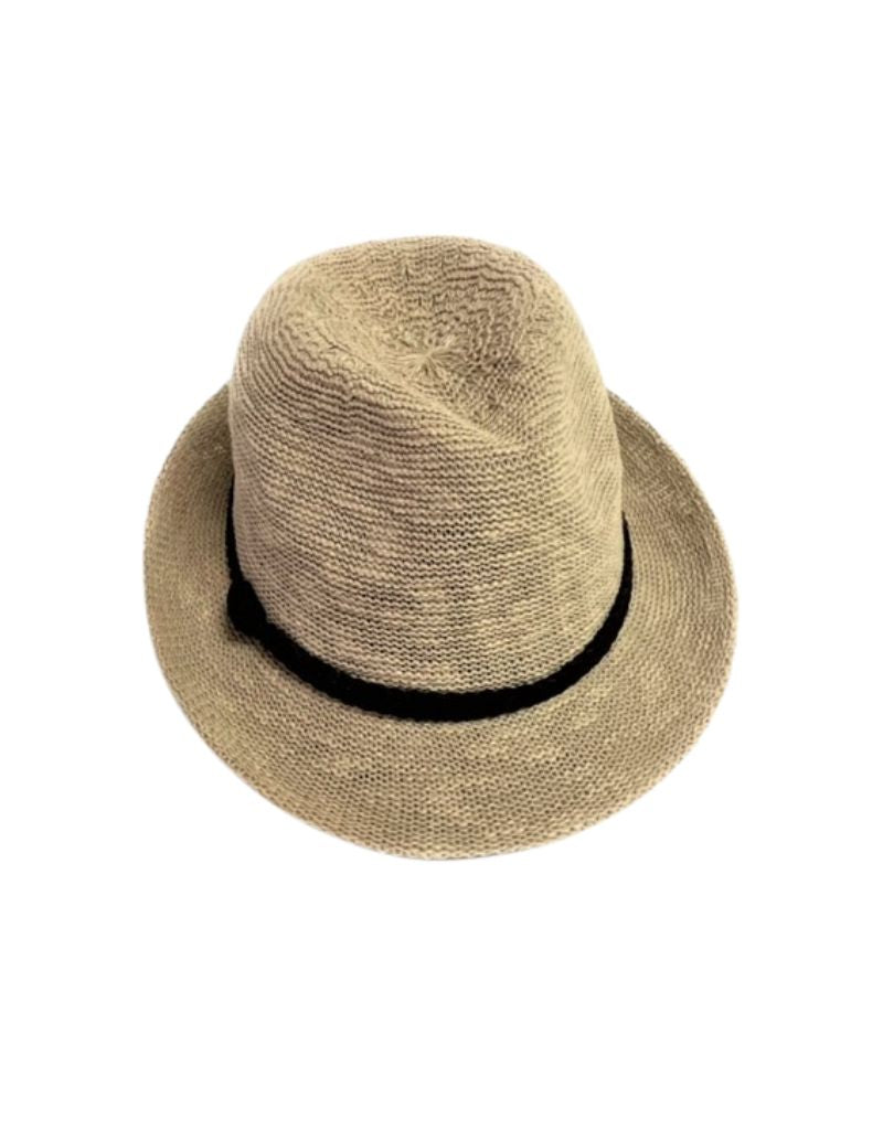 110-244 Fedora Small Brim With Suede Band Natural 24