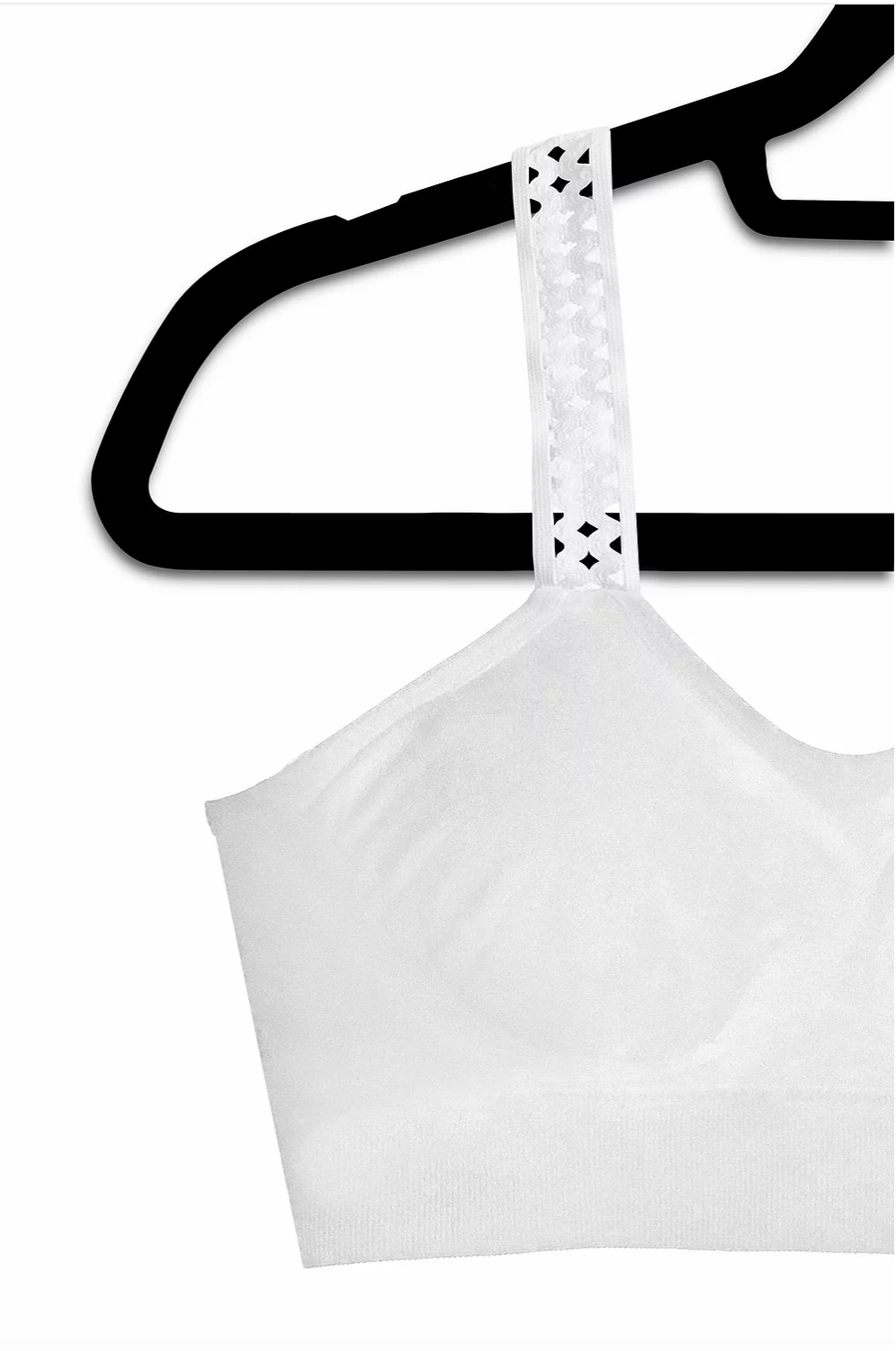 White Bra Attached Lattice Strap