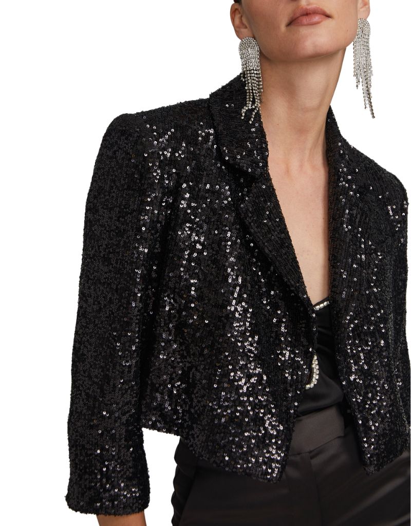 Isabella Sequin Jacket Black