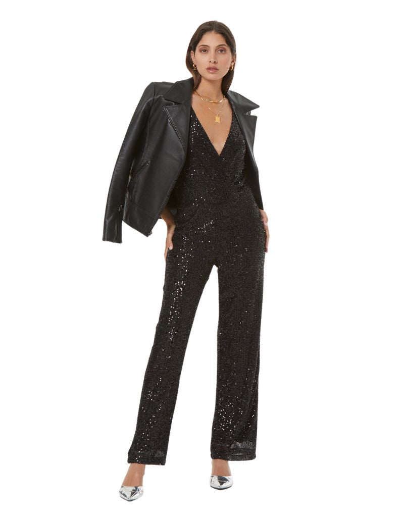 Maxim Sequin Jumpsuit Black