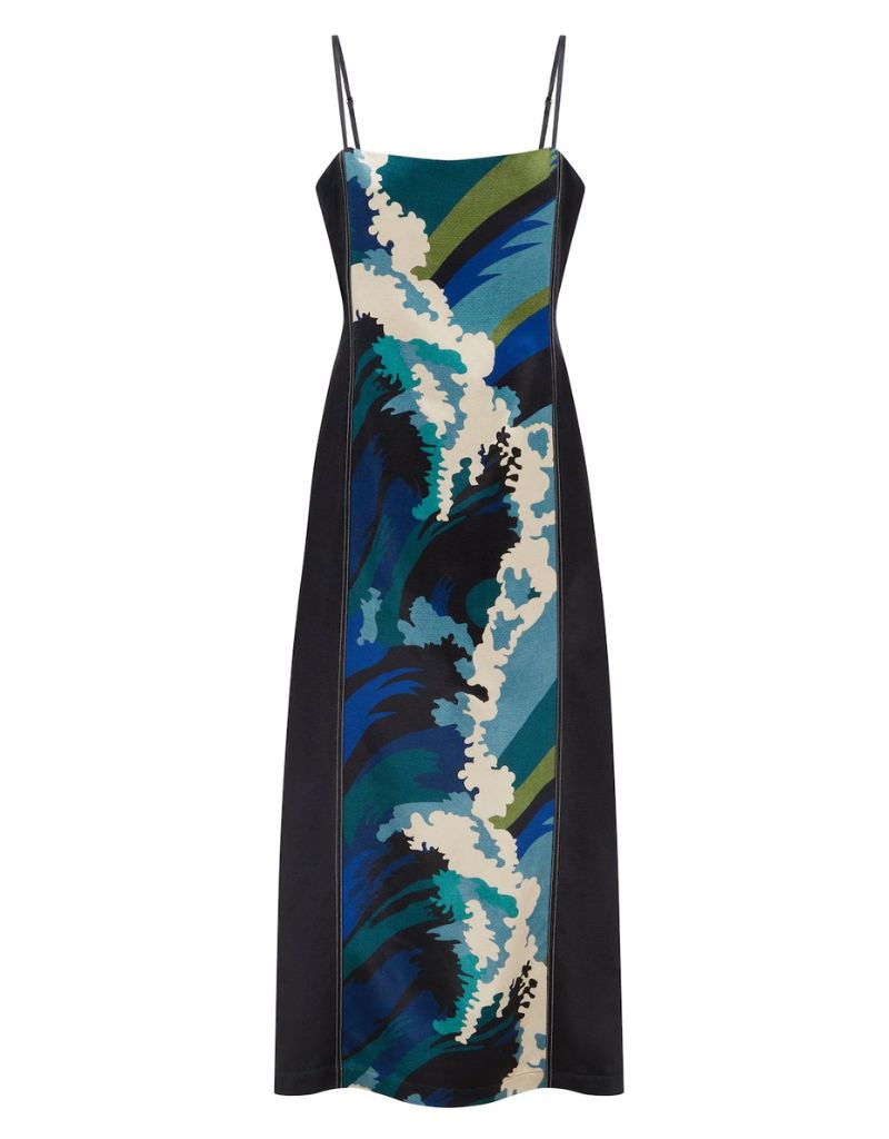 Wave Midi Dress Blue F24