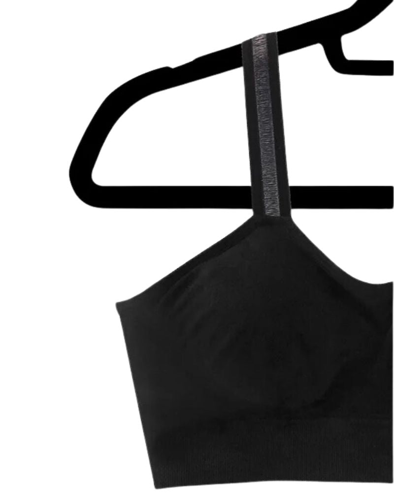 Strap Its PLUS Black Bra with Attached Black Sheer Strap