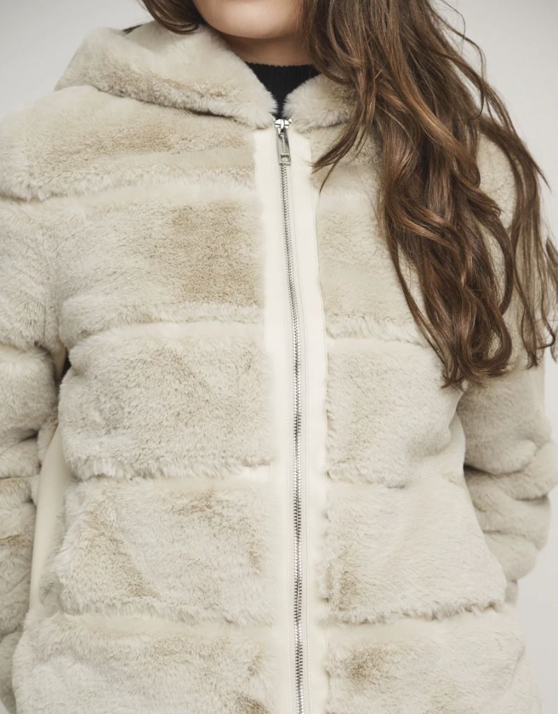 Aza Short Faux Fur Jacket Birch