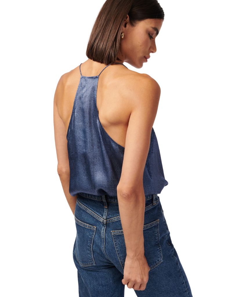 Racer Charmeuse Cami Raw Denim S24