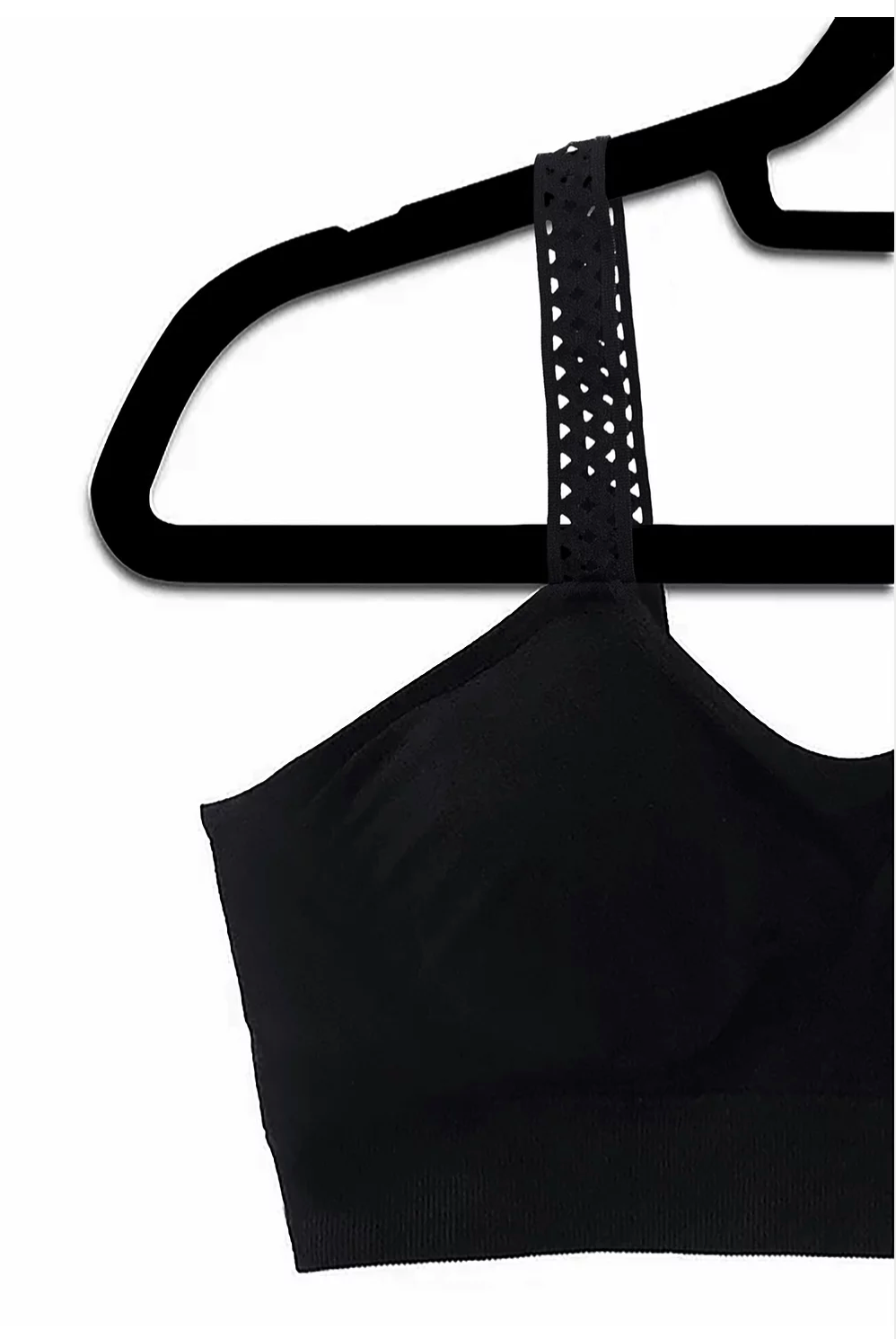 Black Bra Attached Lattice Strap